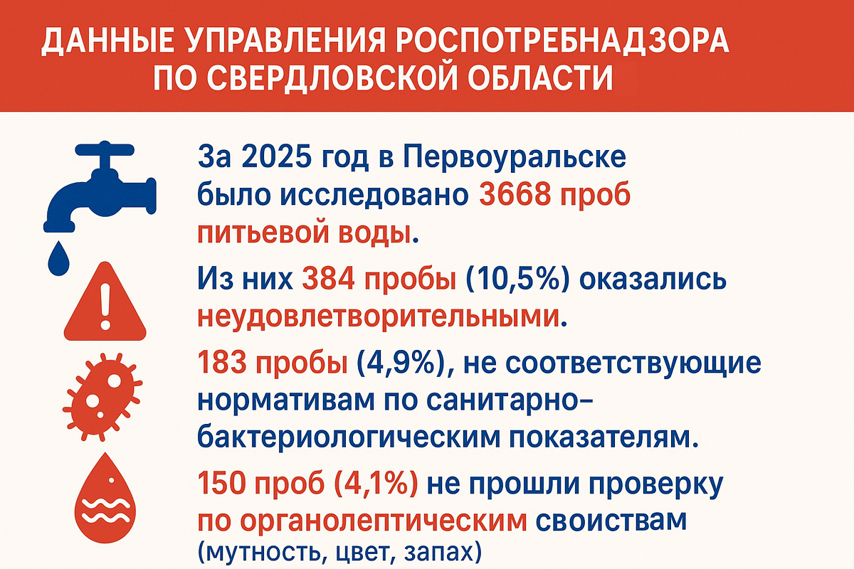 Роспотребнадзор проверил качество воды в Первоуральске
