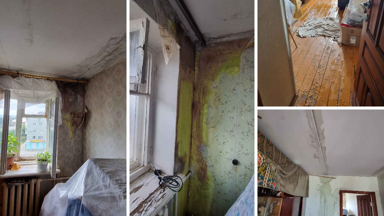 Протечка крыши в квартире в Среднеуральске