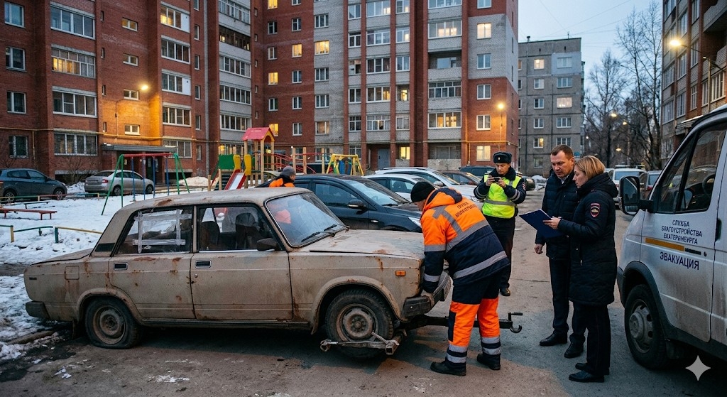 «Ржавые подснежники» во дворах Екатеринбурга пойдут под эвакуатор